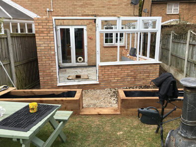 Completed extension and decking by JFS Developments