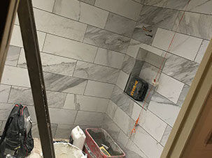 Bathroom installation in progress