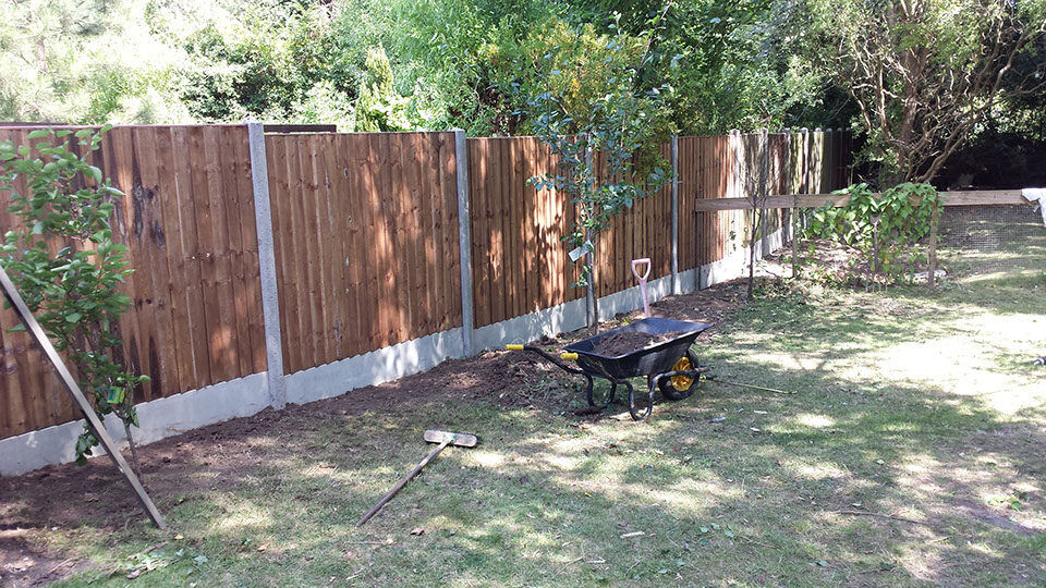Garden fencing and paving
